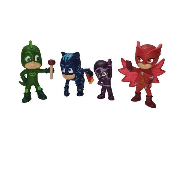 PJ Masks Collectible Figures 4 Piece Deluxe Set 3.5" Bundle NWOT 2 - Picture 4 of 4